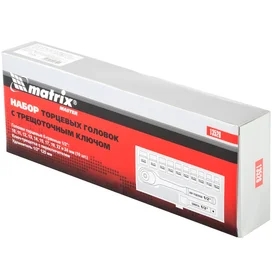 Набор торцевых головок Matrix 12 предметов 1/2", головки 10 - 24 мм, с трещот. ключом (13526M) фото #1