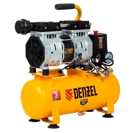 Компрессор DLS650/10 безмаслянный малошумный 650 Вт, 120 л/мин,ресивер 10 л Denzel фото