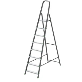 Стремянка, 8 ступеней, стальной профиль, алюминиевые ступени, Россия Сибртех фото