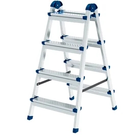 Стремянка двухсторонняя 4 ст., сталь профиль, стальные ступени, Россия Сибртех фото