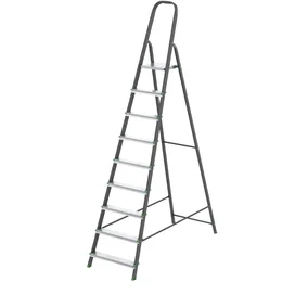 Стремянка, 10 ступеней, стальной профиль, алюминиевые ступени, Россия Сибртех фото