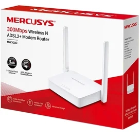 Mercusys MW300D Сымсыз ADSL Модемі, 3 портты + Wi-Fi, 300 Mbps (MW300D) фото #2
