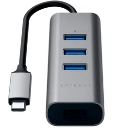 Концентратор Type-C, 3*USB 3.0, 1*Ethernet, Satechi, Серый (ST-TC2N1USB31AM) фото #2