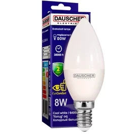 Светодиодная лампа Dauscher C35 8W 6400К 640lm E14 ND Холодный фото
