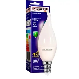 Dauscher Жарықдиодтық шамы C37 8W 6400К 640lm E14 ND Салқын фото