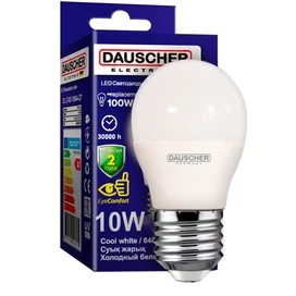 Светодиодная лампа Dauscher G45 10W 6400К 800lm E27 ND Холодный фото