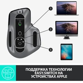 Сымсыз тінтуір USB/BT Logitech MX Master 3 Mac, Space Grey фото #1