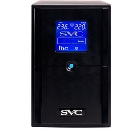 SVC ҮҚК, 1200VA/720W, AVR:165-275В, 3 Schuko, Black (V-1200-L-LCD) фото #1