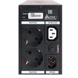 SVC ҮҚК, 650VA/390W, AVR:165-275В, 2Schuko, LCD, Black (V-650-L-LCD) фото #2