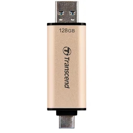USB Флешкасы 128GB Transcend JetFlash 930C Type-A/Type-C 3.2 Gen 1 (3.1) Gold Металл (TS128GJF930C) фото #1
