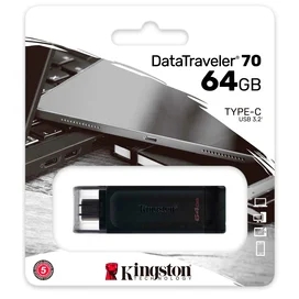 USB Флешка 64GB Kingston DataTraveler 70 USB-C Black (DT70/64GB) фото #2