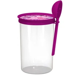 Банка для сыпучих продуктов с ложкой 07л Лаванда Полимербыт 4330608 фото