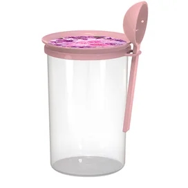 Банка для сыпучих продуктов с ложкой 07л Лаванда Полимербыт 4330608 фото #1