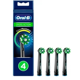 Насадки Oral-B Cross Action CleanMaximiser Black для электрической зубной щетки, 4 шт., для тщательного удаления налета фото #1