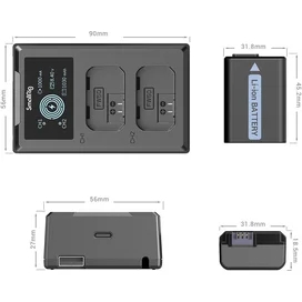 SmallRig 3818 Sony NP-FW50 қуаттау құрылғы мен екi аккумуляторы фото #2