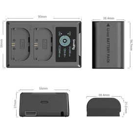 SmallRig 3821 Canon LP-E6NH қуаттау құрылғы мен екi аккумуляторы фото #2