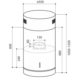 LEX TUBO ISOLA 350 Ауа сорғышы INOX фото #3