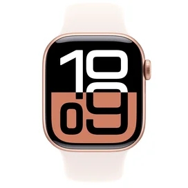 Apple Watch Series 10 Смарт сағаты, GPS 42mm Rose Gold Aluminium Case with Light Blush Sport Band - S/M фото #1