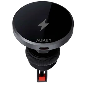 Телефонға арналған Aukey MagFusion Dash HD-MC13 USB Type-C көлік зарядтағышы, сұр түсті. (HD-MC13) фото