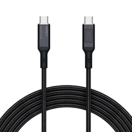 Кабель Aukey USB Type-C (M) қара 100Вт дисплеймен, 1 метр  (CB-MCC101) фото