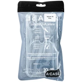 Чехол для iPhone 16 Plus Прозрачный силиконовый чехол с визитницей A-Case (CASE-V-IP16Plus) фото