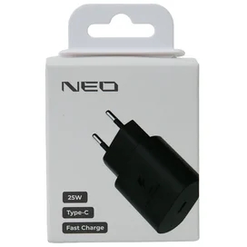 Адаптер питания Neo 1*USB Type-C, 25W (PD), Black (NEO CPD25B) фото #1