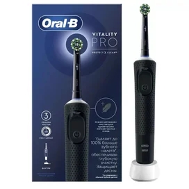 Зубная щетка Oral-B Vitality Pro D103.423.3H Black + Дополнительная насадка тип 3708 фото