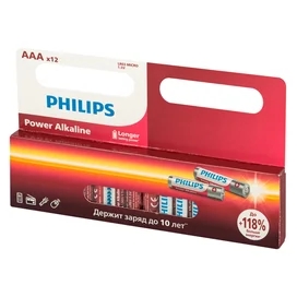 Батарейка Philips Power AAA 12 шт LR03-12BL (4895229149311) фото