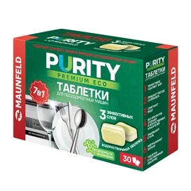 MAUNFELD Purity Premium ECO all in 1 30 дана (MDT30PE) ыдыс жуғыш машина таблеткасы фото