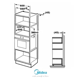 Кіріктірілген микротолқынды пеш Midea MI10250GB фото #4
