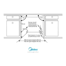 Midea MDWB-4529TQ кіріктірілетін ыдыс жуғыш машинасы фото #2