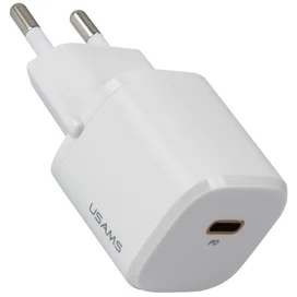 Адаптер питания USAMS USB-C 20W PD, White (CC124TC02) фото