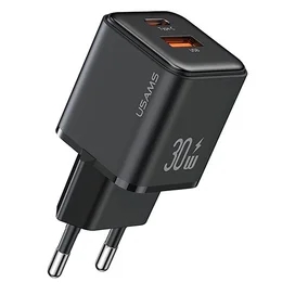 Адаптер питания USAMS USB-C 30W+USB-A PD, Black (CC189TC01) фото