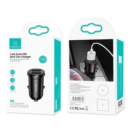 Автомобильное зарядное устройство USAMS, 2*USB A, 5W (CC114TC01) фото #2