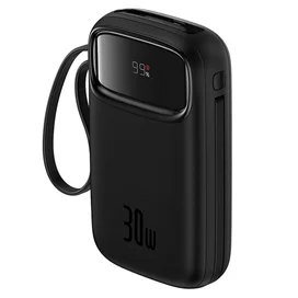 Внешний аккумулятор Baseus, QPow2 DGT 10000mAh+2 вс.каб 30W, Black (BAS-P1005500811300) фото #1