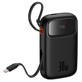 Внешний аккумулятор Baseus, QPow2 DGT 10000mAh+2 вс.каб 30W, Black (BAS-P1005500811300) фото #2
