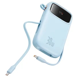 Внешний аккумулятор Baseus, QPow2 DGT 10000mAh+2 вс.каб 30W, Blue (BAS-P1005500831300) фото #3