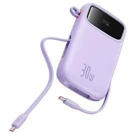 Внешний аккумулятор Baseus, QPow2 DGT 10000mAh+2 вс.каб 30W, Violet (BAS-P1005500851300) фото #3