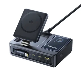 Адаптер питания Baseus, NOMOS USB-3C+A+Qi2 б/п 140W, Black (BAS-P1017090212300) фото #2