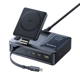 Адаптер питания Baseus, NOMOS USB-3C+A+Qi2 б/п 140W, Black (BAS-P1017090212300) фото #3