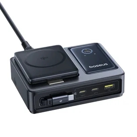 Адаптер питания Baseus, NOMOS USB-3C+A+Qi2 б/п 140W, Black (BAS-P1017090212300) фото #4