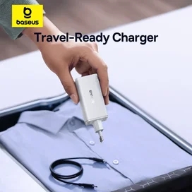 Адаптер питания Baseus, GaN6 USB-C*2+A*2 100W с каб, White (BAS-P1016270521200) фото #3
