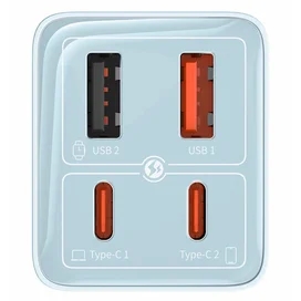 Адаптер питания Baseus, GaN6 Pro USB-2C+2A 65W с каб, Blue (BAS-P1016270131300) фото #4