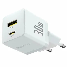 Адаптер питания Baseus, Palm USB-C+A 30W с каб, White (BAS-P1011160A21301) фото #3