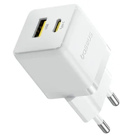 Қуат адаптері Baseus, Palm USB-C+A 20W кабелімен, Ақ (BAS-P1011160821301) фото #2