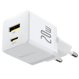 Қуат адаптері Baseus, Palm USB-C+A 20W кабелімен, Ақ (BAS-P1011160821301) фото #3