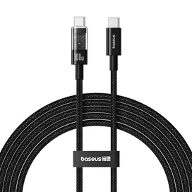 Кабель Baseus, USB-C->C GM 100W 2m, Black BAS-P1037300011101) фото