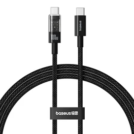 Кабель Baseus, USB-C->C GM 100W 1m, Black (BAS-P1037300011100) фото