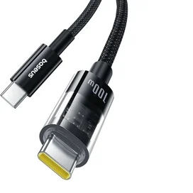 Кабель Baseus, USB-C->C GM 100W 1m, Black (BAS-P1037300011100) фото #1