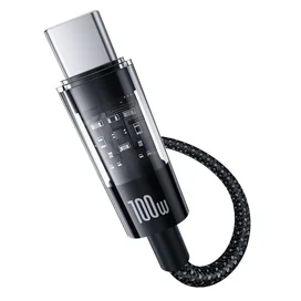 Кабель Baseus, USB-C->C GM 100W 1m, Black (BAS-P1037300011100) фото #2